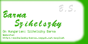 barna szihelszky business card